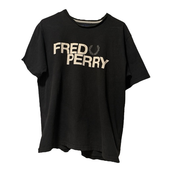 Fred Perry Other - Fred Perry Black Short Sleeve Tee with Bold Logo Size Large